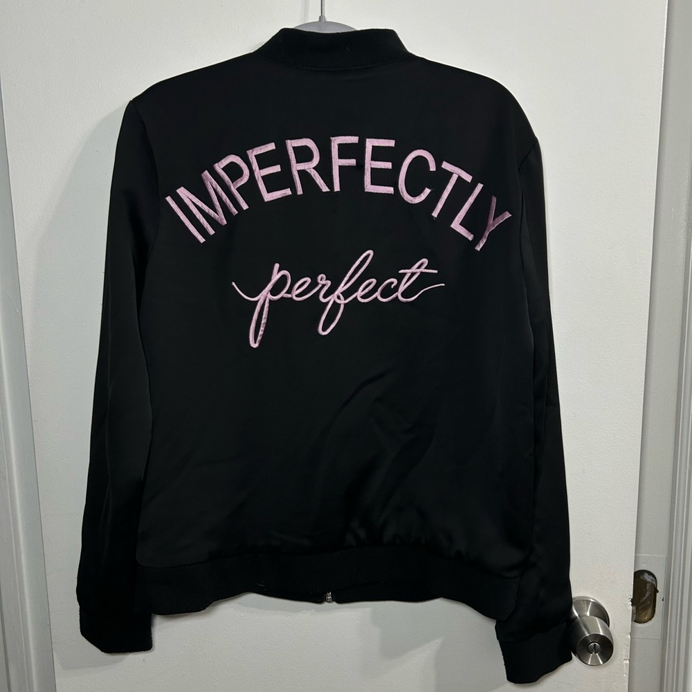 Forever 21 Imperfectly Perfect Black Bomber Jacket